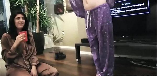  Lesbian Pajama Party with teen BFF sluts and sex toys